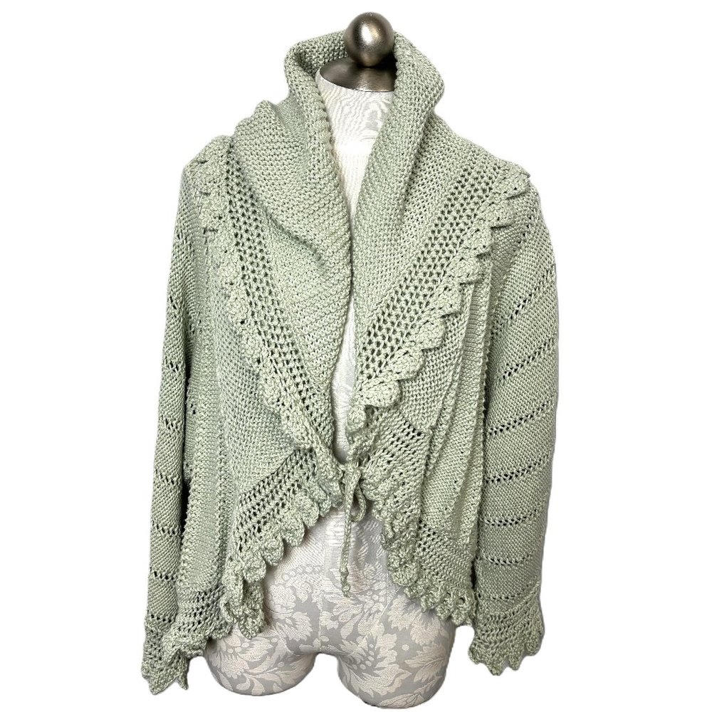 Cottage Core Crochet Bolero Shrug Jacket Hand Crafted